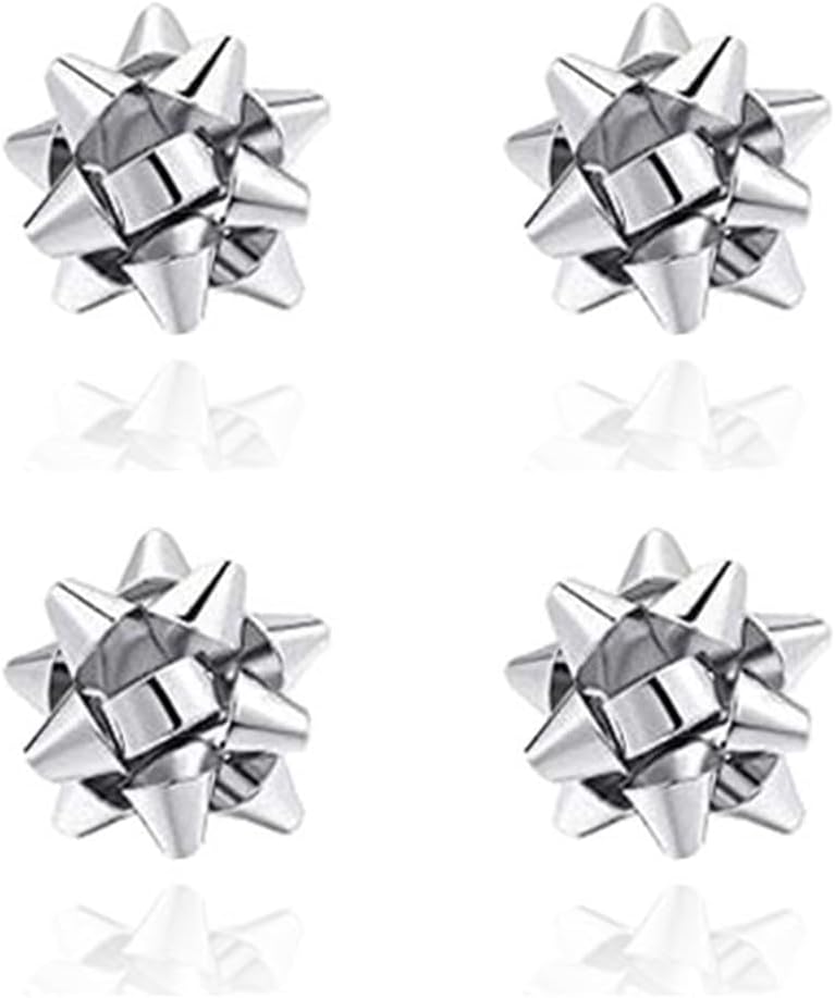 2 Pairs Christmas Bow Earrings for Women Trendy Red Green Xmas Bow Stud Earrings Charming Festive Holiday Earring New Year Jewelry - 我的商店我的商店我的商店