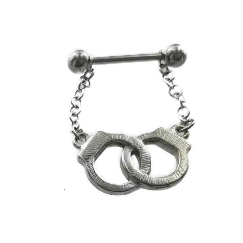 2 Pic 14 gauge Nipple Shield Rings barbell barbells Handcuffs - QIAO CrystalQIAO CrystalQIAO Crystal