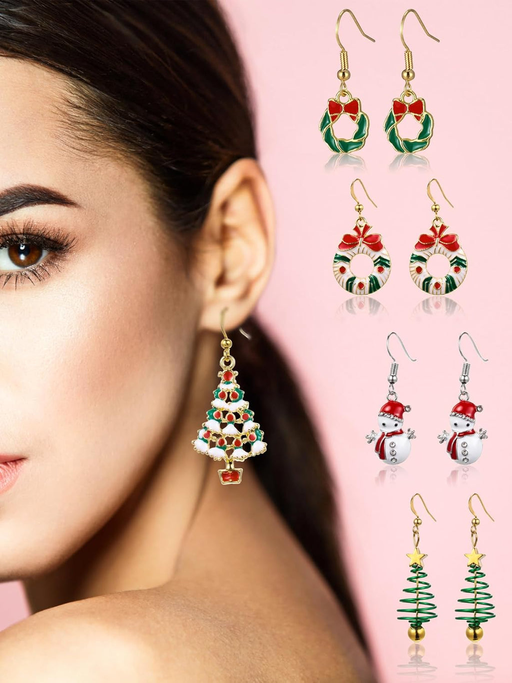 20 Pairs Christmas Earrings Bulk for Womens Holiday Earrings Christmas Drop Dangle Earrings Set Cute Xmas Holiday Tree Elk Snowman Santa Hook Earrings Christmas Party Jewelry Gifts - 我的商店我的商店我的商店