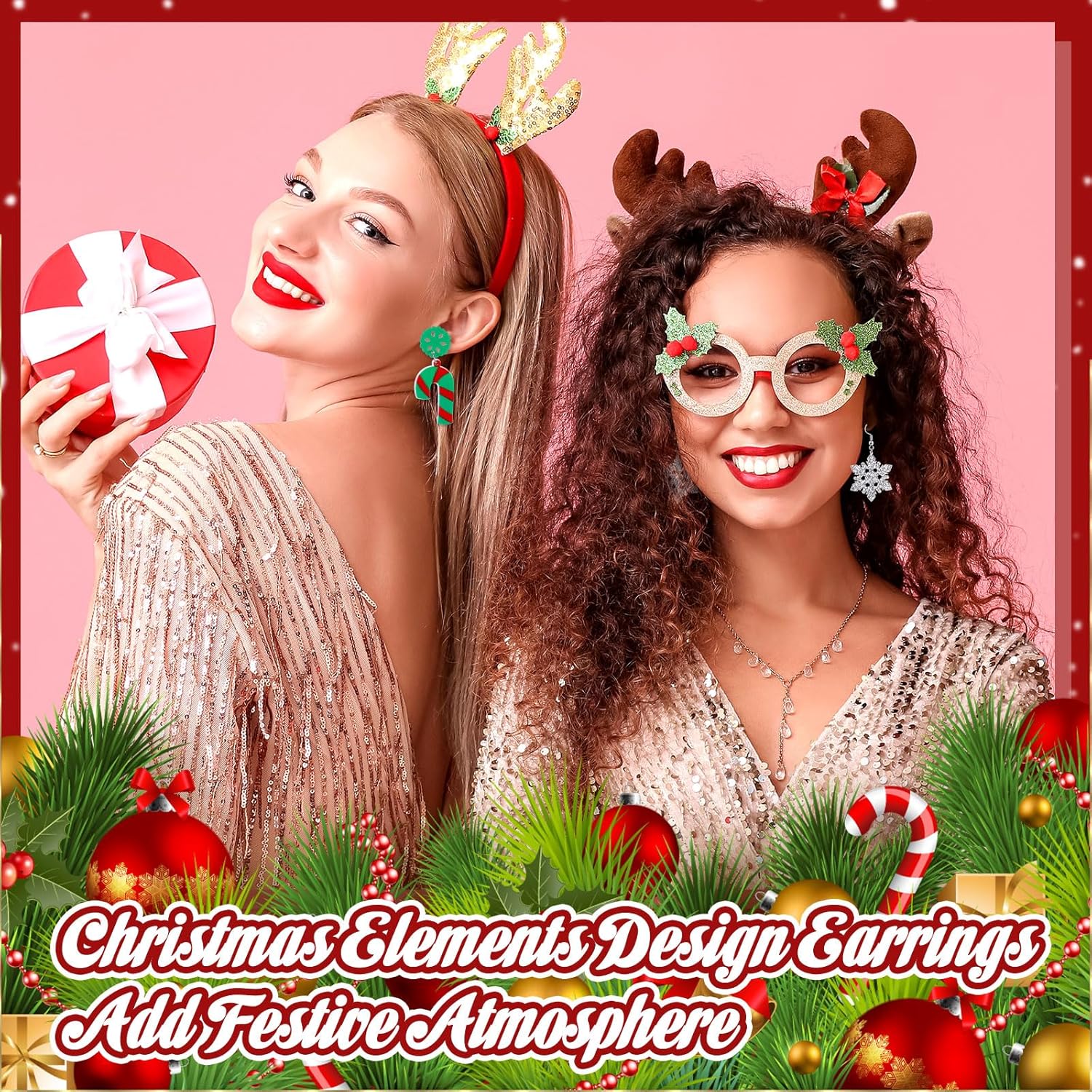 20 Pairs Christmas Earrings for Women Acrylic Holiday Earrings Drop Dangle Earring Christmas Tree Gingerbread Santa Claus Elk Snowflake Jewelry Accessories for Women - 我的商店我的商店我的商店