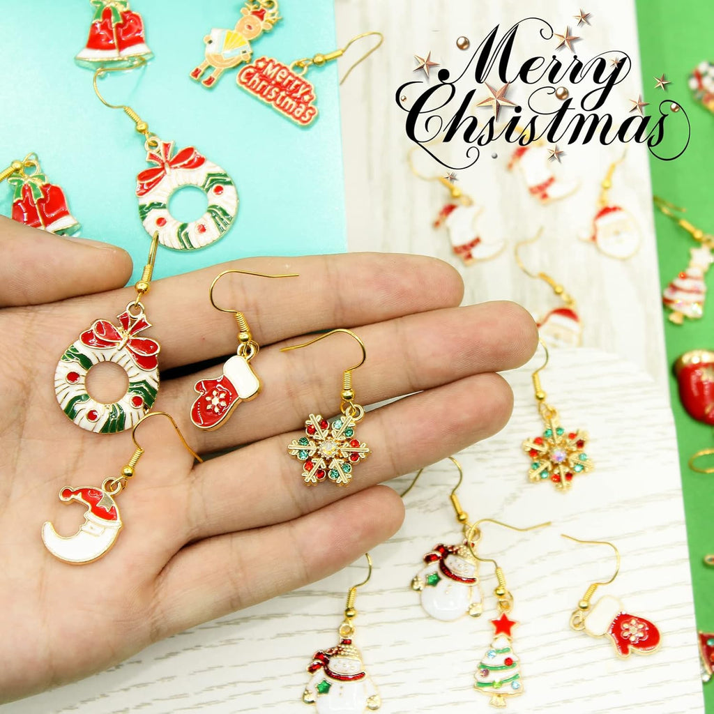 20/9 Pairs Christmas Earrings for Women Christmas Drop Dangle Earrings Set Christmas Tree Holiday Earrings Hook Earrings Party Jewelry Christmas Gifts - 我的商店我的商店我的商店