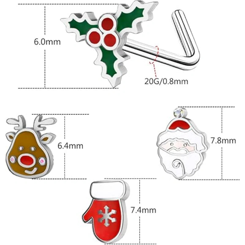20g-christmas-nose-rings-pack-christmas-elements-l-shaped-nose-piercing-jewelry-316l-stainless-steel-snowmen-nose-ring-stud-nostril-piercing-jewelry-for-women-size
