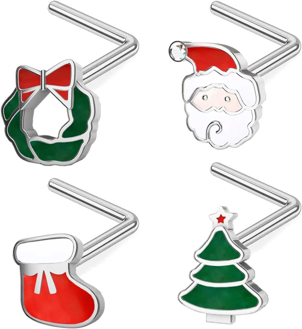 20g-christmas-nose-rings-pack-christmas-elements-l-shaped-nose-piercing-jewelry-316l-stainless-steel-snowmen-nose-ring-stud-nostril-piercing-jewelry-for-women-style-b