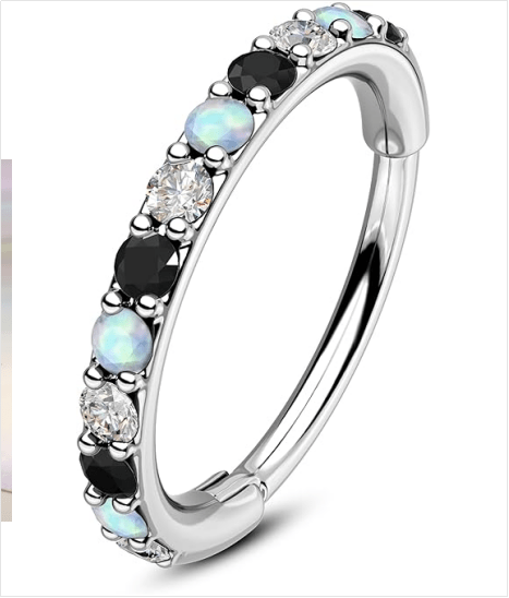 20G Nose Rings Hoops, 316L Surgical Steel Hinged Segment Nose Piercing Jewelry, Septum Lip Eyebrow Rings Cartilage Conch Rook Helix Tragus Daith Earrings For Women and Men - 6/7/8MM - QIAO Crystal我的商店QIAO Crystal