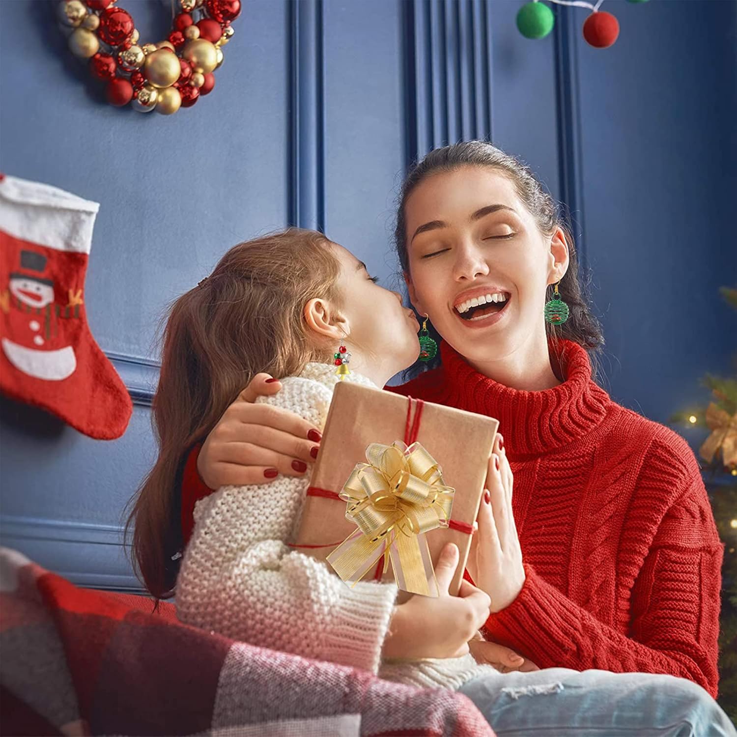 23 Pairs Christmas Earrings for Women Xmas Holiday Dangle Earrings Christmas Stud Tree Snowflake Bow Bells Light Earrings Bulk Cute Christmas Party Jewelry Gifts - 我的商店我的商店我的商店