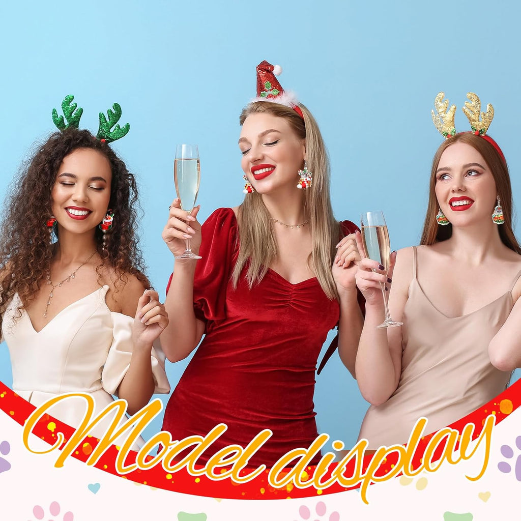 24 Pairs Christmas Cute Cat Earrings - Dangle Acrylic Kitten Earrings for Charm Decoration Gifts - QIAO Crystal我的商店QIAO Crystal