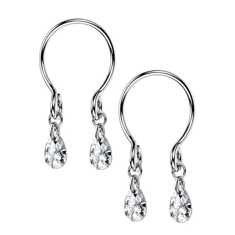 2PCS-Non-Piercing-Nipple-Rings-Stainless-Steel-Fake-Nipple-Jewelry-4x6mm-teardrop-Zircon