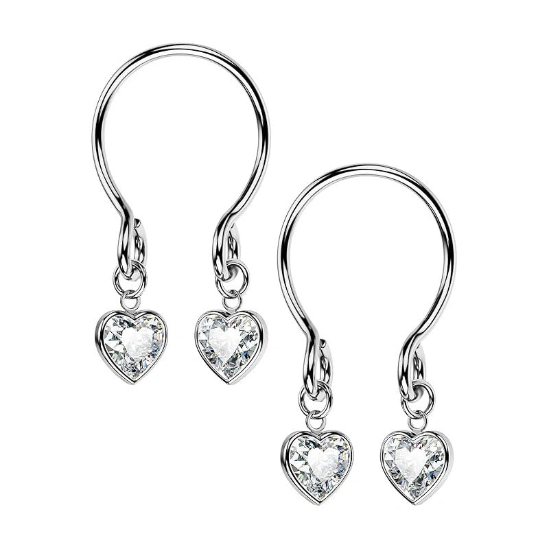 2PCS-Non-Piercing-Nipple-Rings-Stainless-Steel-Fake-Nipple-Jewelry-Drip-Zircon-Setting-heart