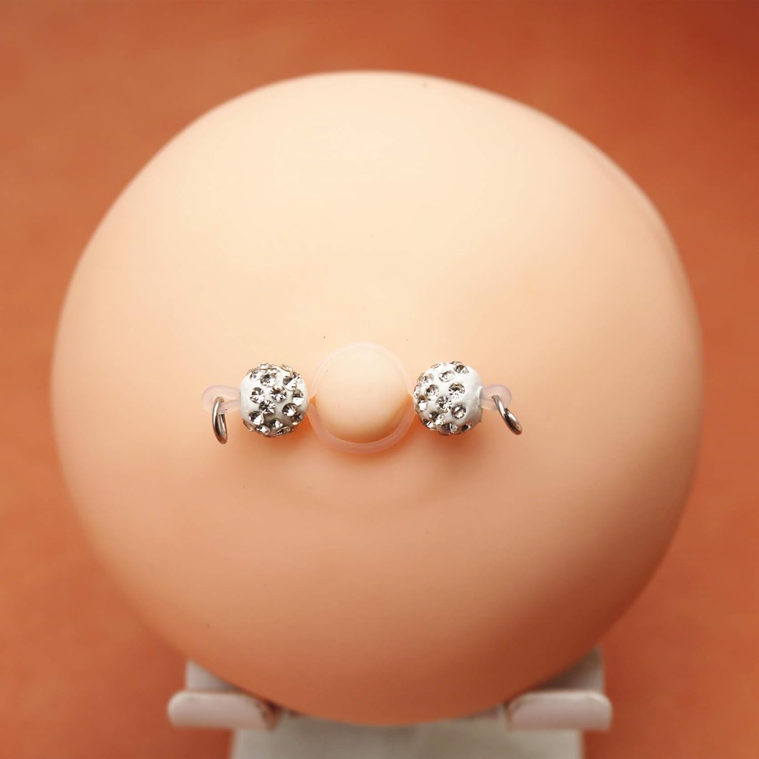 2Pairs Non - Piercing Nipple Rings Rhinestones Faux Nipple Barbells Adjustable Fake Nipple Chain Body Jewelry - QIAO CrystalQIAO CrystalQIAO Crystal