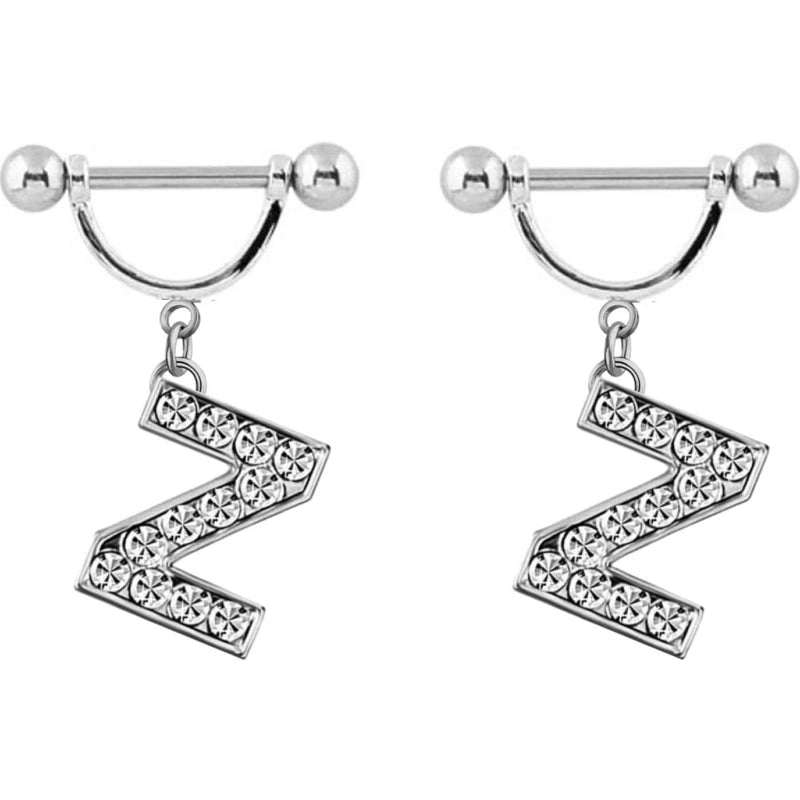 2pcs-14ga-stainless-steel-nipple-rings-name-initial-letter-nipple-barbell-for-women-men-english-alphabet-hypoallergenic-body-piercing-jewelry-Z