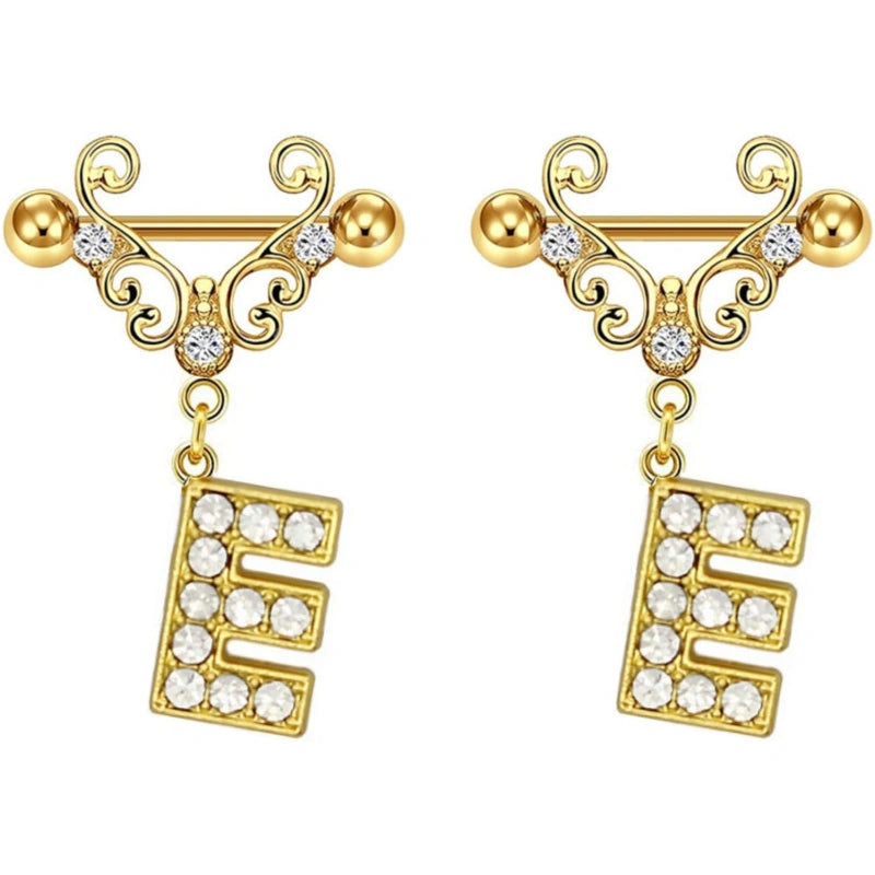 2pcs-gold-nipple-rings-name-letter-dangle-for-women-14ga-316l-surgical-steel-cubic-zirconia-hypoallergenic-nipple-piercing-jewelry-E