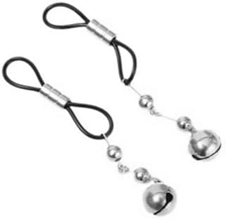 2Pcs No Piercing Nipple Jewelry Stainless Steel Bells Dangle Fake Nipple Rings - QIAO CrystalQIAO CrystalQIAO Crystal