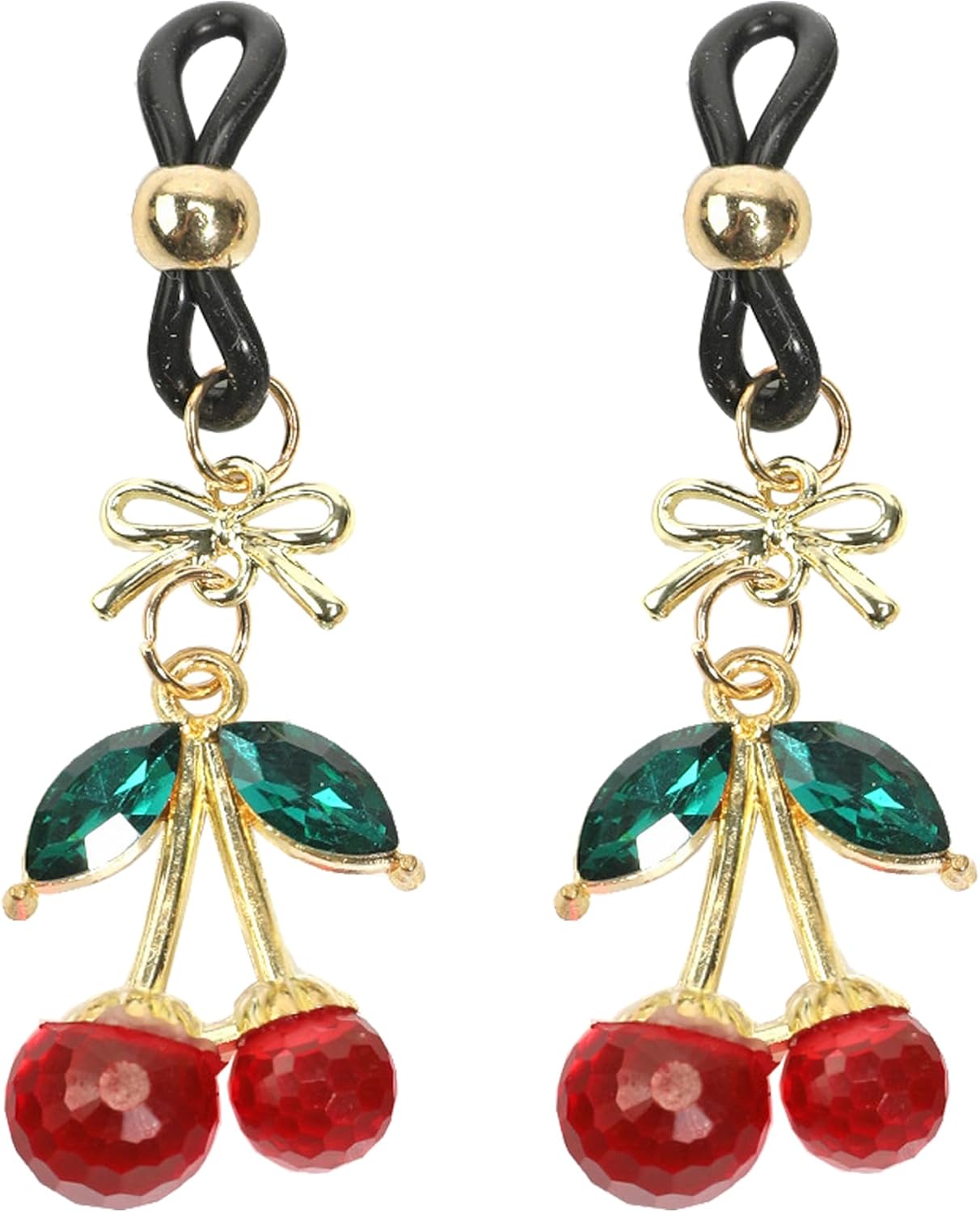 2Pcs Rhinestone Bowknot Fake Nipple Rings for Women, Non - Piercing Dangle Nipple Ring, Nipple Noose, Sexy Fake Nipple Piercing Jewelry - QIAO CrystalQIAO CrystalQIAO Crystal