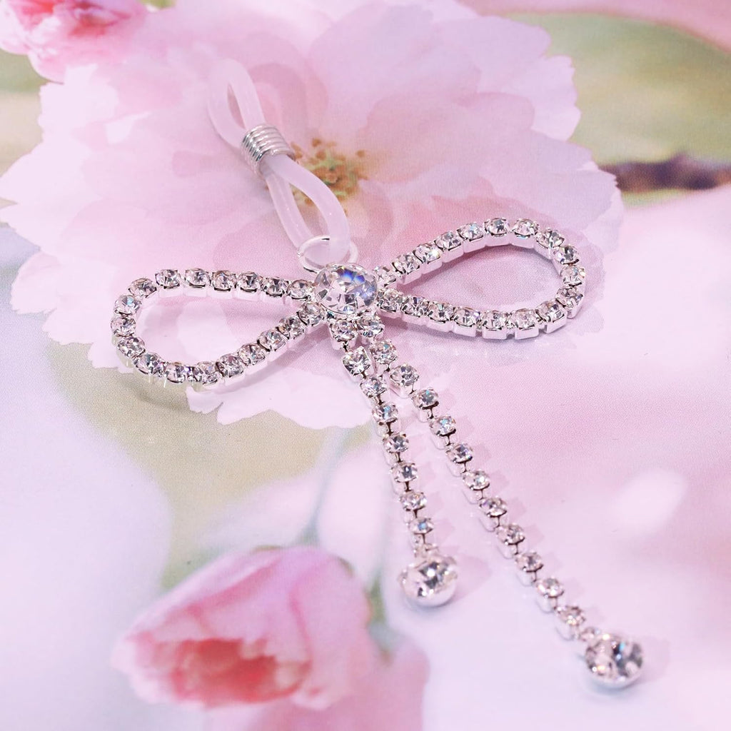 2Pcs Rhinestone Bowknot Fake Nipple Rings for Women, Non - Piercing Dangle Nipple Ring, Nipple Noose, Sexy Fake Nipple Piercing Jewelry - QIAO CrystalQIAO CrystalQIAO Crystal