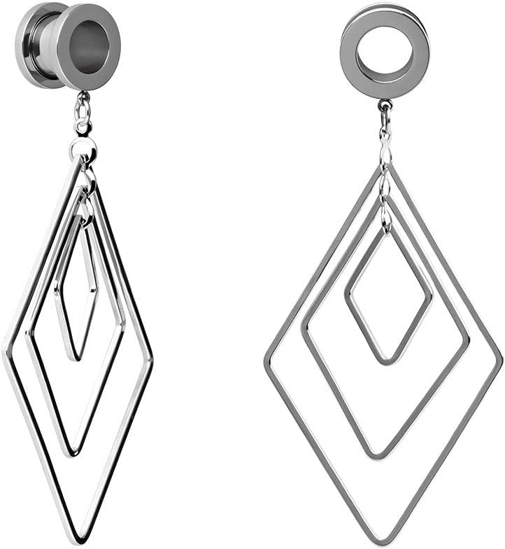 2pcs Various Fashion Designs Womens Dangle Plugs and Tunnels - QIAO CrystalQIAO CrystalQIAO Crystal