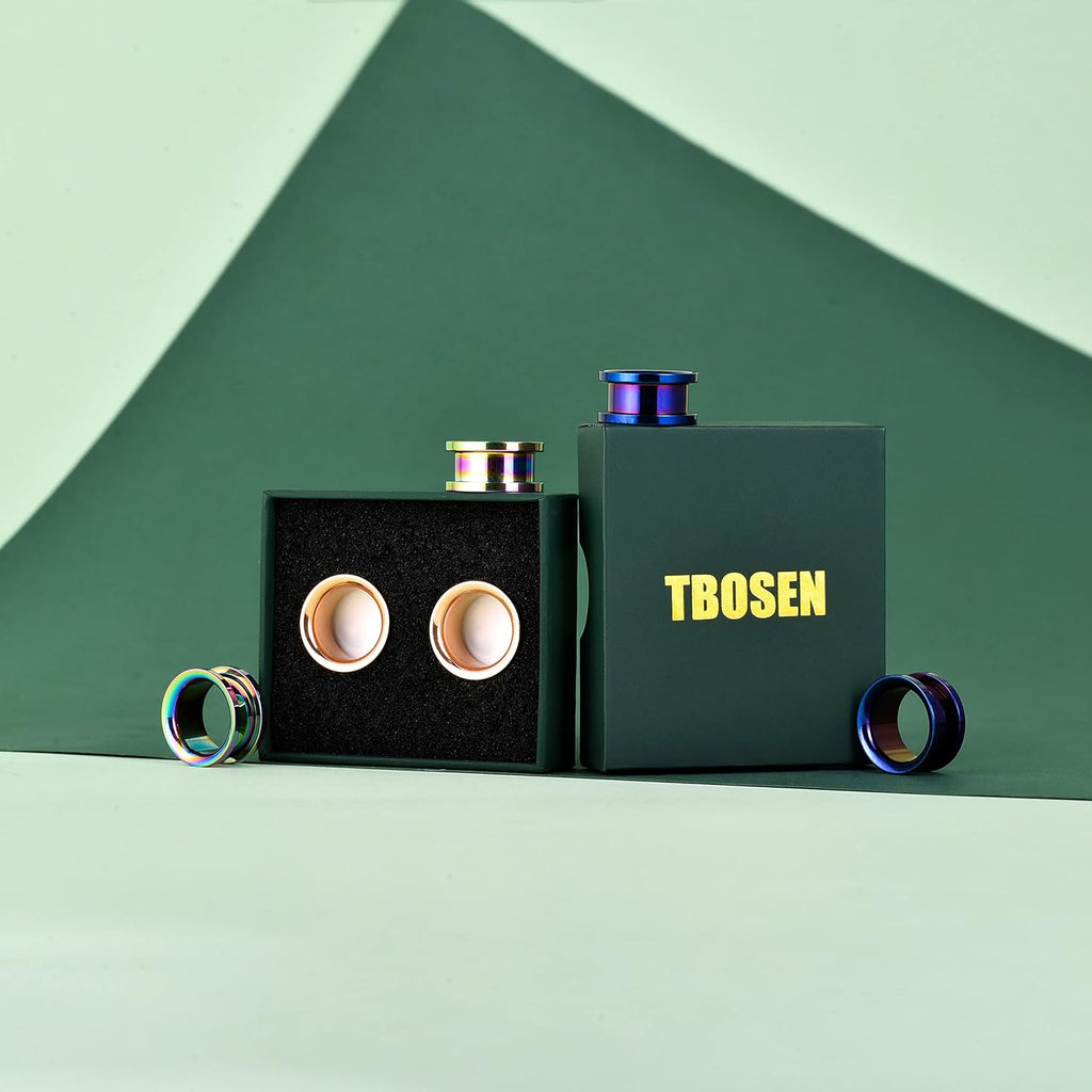 3 or 4 Pairs Stainless Steel Screw Fit Ear Tunnels Large Flared Shape Gauges - QIAO CrystalQIAO CrystalQIAO Crystal