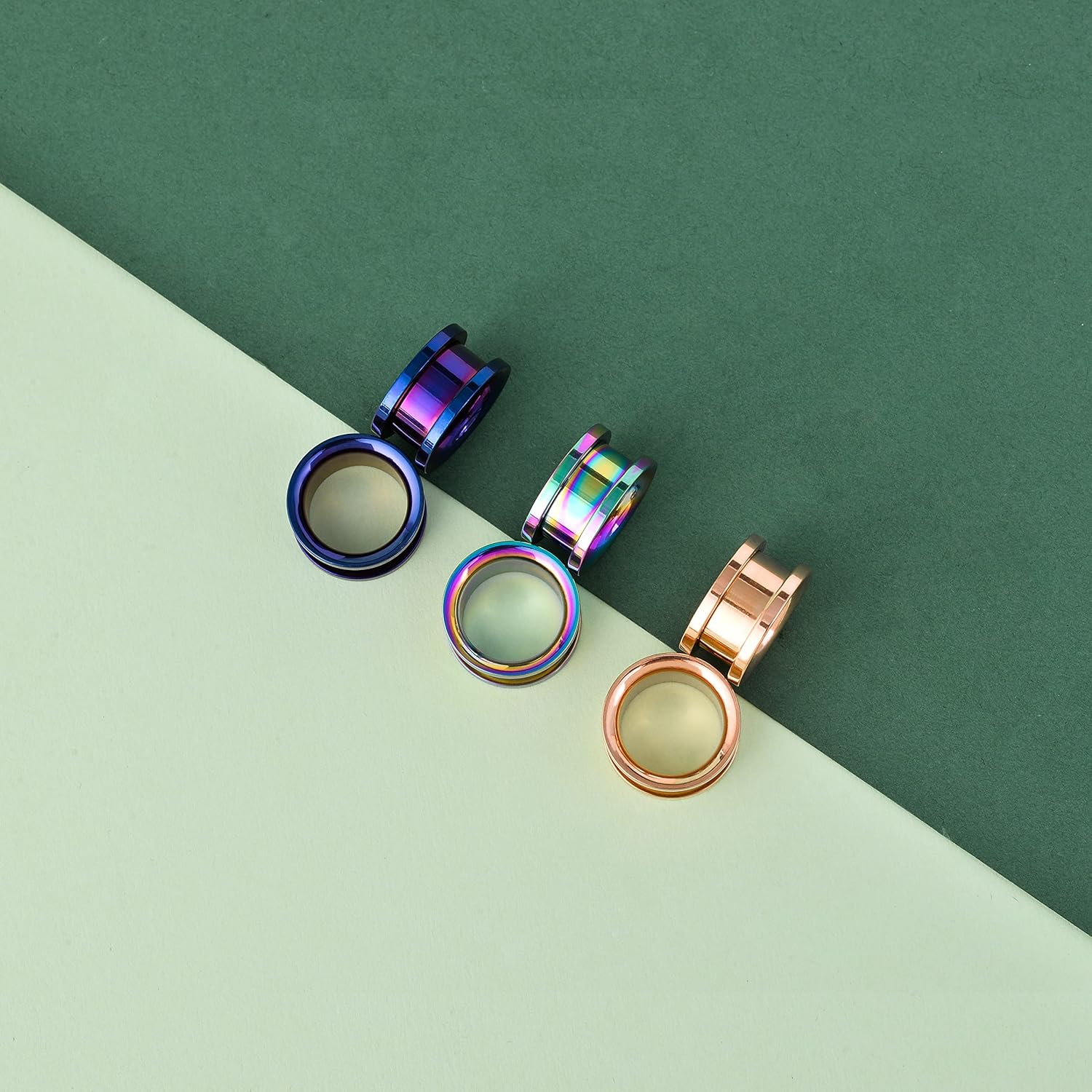 3 or 4 Pairs Stainless Steel Screw Fit Ear Tunnels Large Flared Shape Gauges - QIAO CrystalQIAO CrystalQIAO Crystal