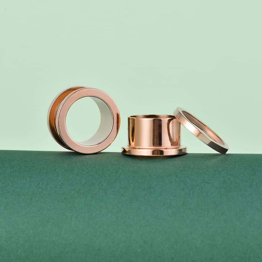 3 Pairs Stainless Steel Ear Gauges Color Ear Plugs Stretching Kit - QIAO CrystalQIAO CrystalQIAO Crystal