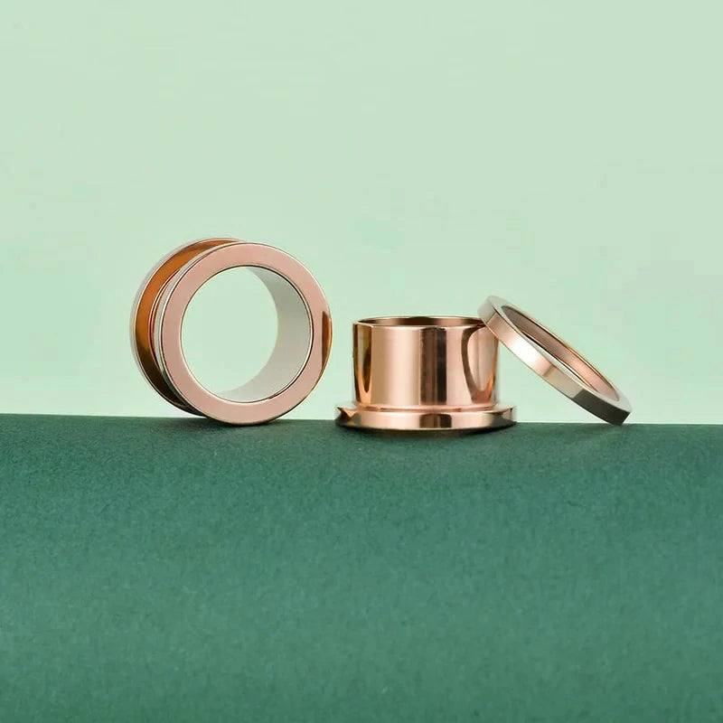 3 Pairs Stainless Steel Ear Gauges Color Ear Plugs Stretching Kit