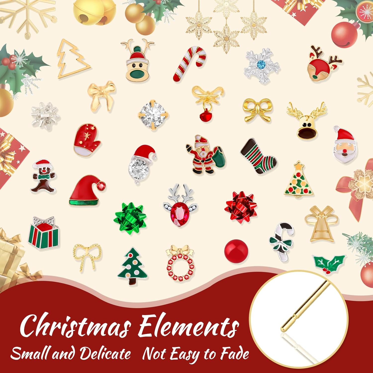 30 Pairs Christmas Earrings for Women, Xmas Gifts Holiday Cute Stud Earrings Hypoallergenic Christmas Tree Snowflake Bow Snowman Stocking Santa Claus Elk Stud Festive Party Jewelry Gifts - 我的商店我的商店我的商店