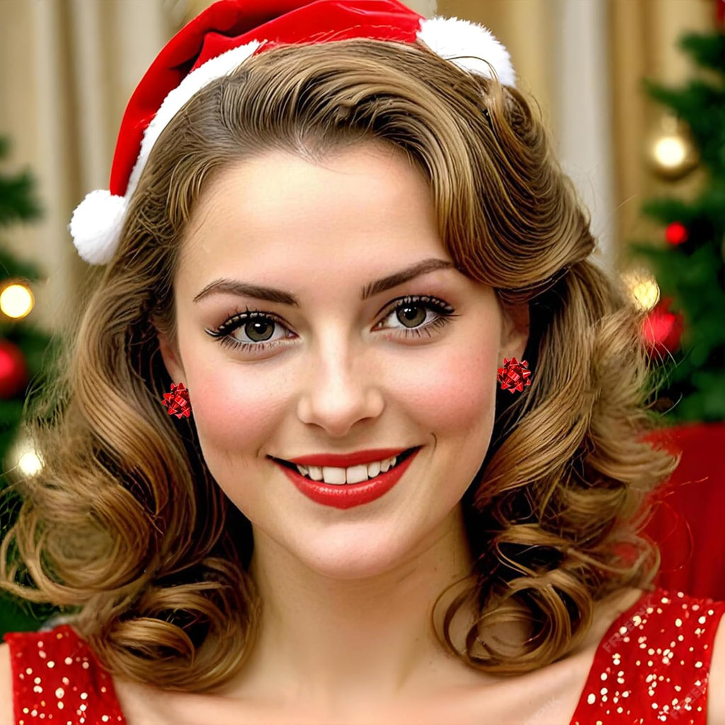 30 Pairs Christmas Earrings for Women, Xmas Gifts Holiday Cute Stud Earrings Hypoallergenic Christmas Tree Snowflake Bow Snowman Stocking Santa Claus Elk Stud Festive Party Jewelry Gifts - 我的商店我的商店我的商店