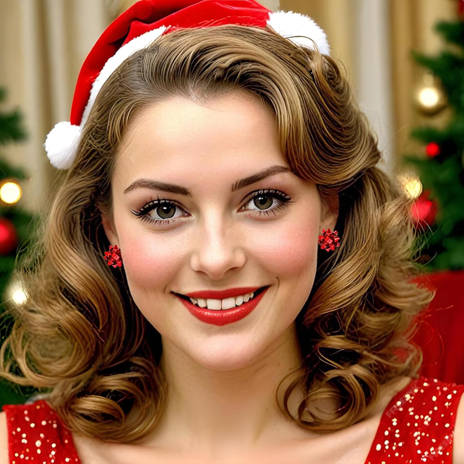 30 Pairs Christmas Earrings for Women, Xmas Gifts Holiday Cute Stud Earrings Hypoallergenic Christmas Tree Snowflake Bow Snowman Stocking Santa Claus Elk Stud Festive Party Jewelry Gifts - 我的商店我的商店我的商店