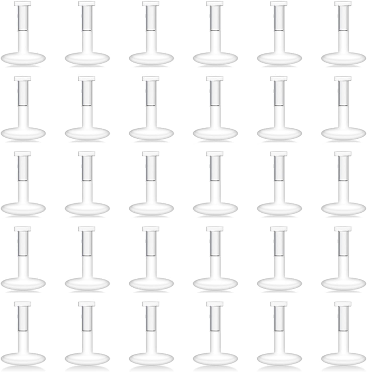 30PCS 16G 18G Clear Nose Studs Push Top Piercing Retainers 2mm Flat & Ball Top - QIAO CrystalQIAO CrystalQIAO Crystal