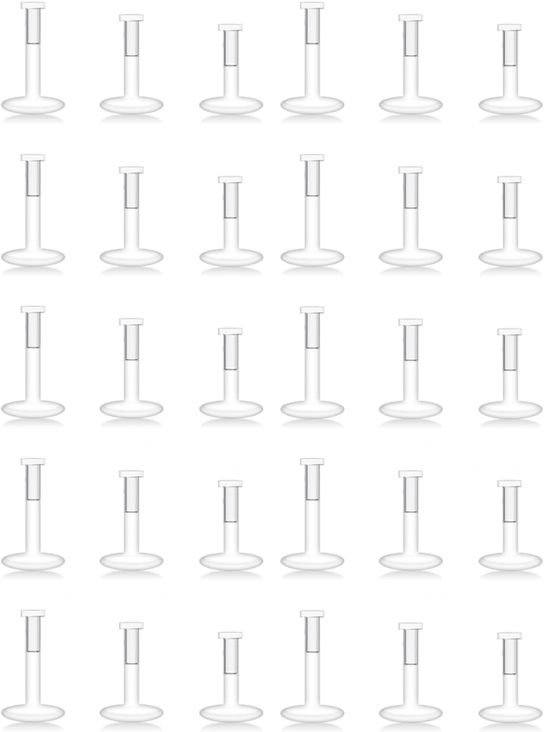 30PCS 16G 18G Clear Nose Studs Push Top Piercing Retainers 2mm Flat & Ball Top - QIAO CrystalQIAO CrystalQIAO Crystal