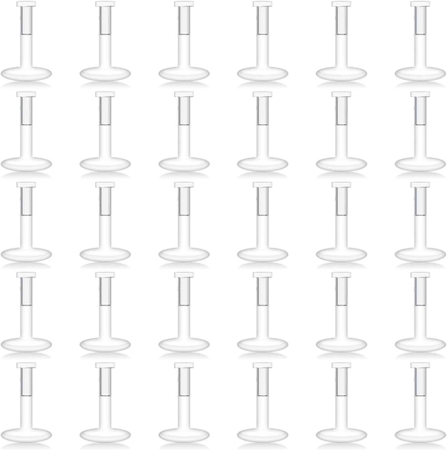 30PCS 16G 18G Clear Nose Studs Push Top Piercing Retainers 2mm Flat & Ball Top - QIAO CrystalQIAO CrystalQIAO Crystal