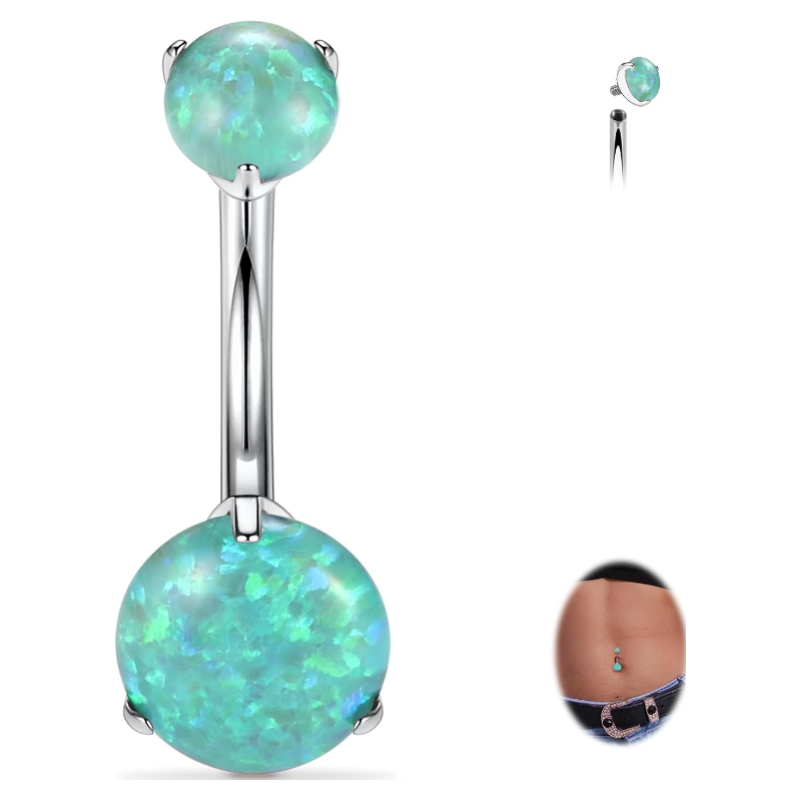 14G Belly Button Ring Titanium Belly Button Piercing Belly Ring Internally Threaded Navel Piercing Jewelry