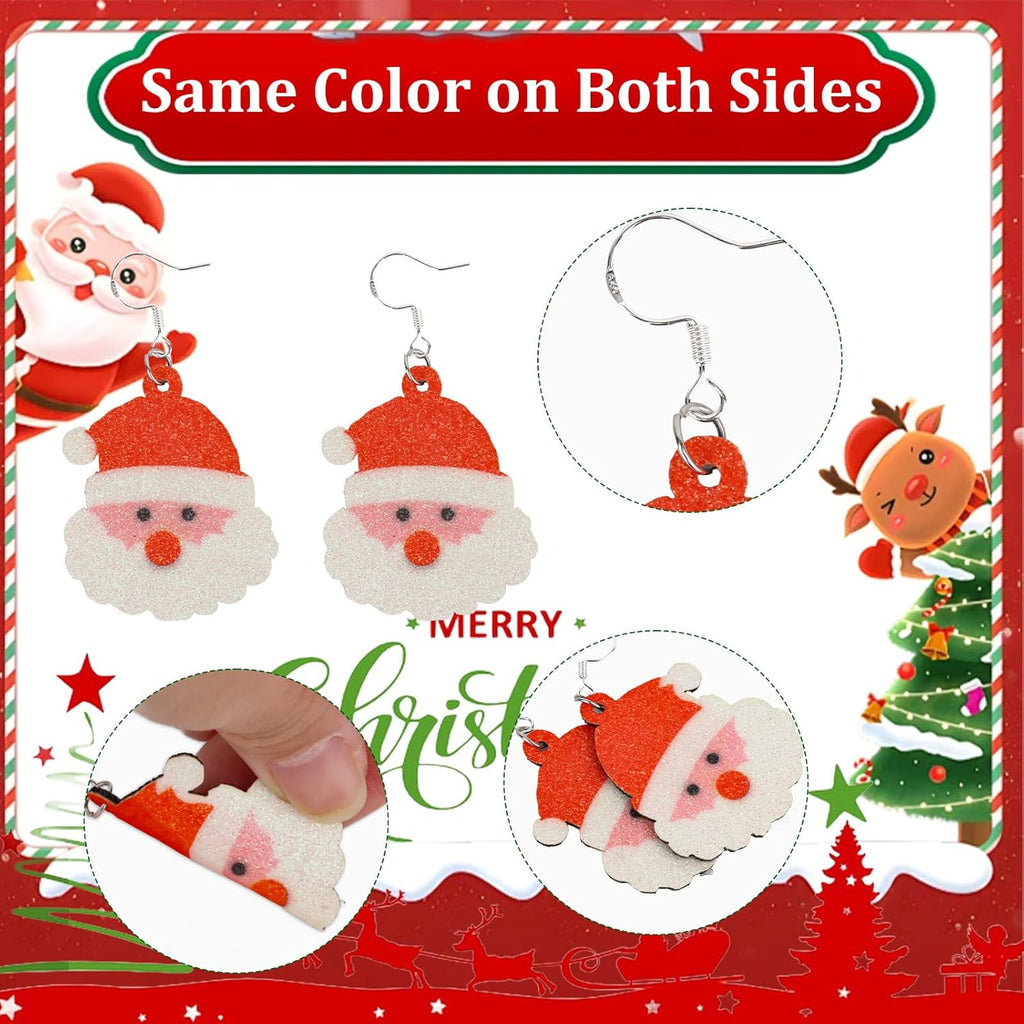 4 Pairs Christmas Earrings for Women, Cute Christmas Dangle Earrings Party Jewelry Gifts - QIAO Crystal我的商店QIAO Crystal