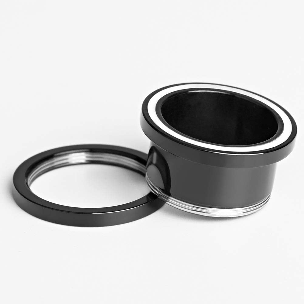 4 pairs Stainless Steel Ear Plugs Black Gauges Stretching Screw Fit Tunnels - QIAO CrystalQIAO CrystalQIAO Crystal