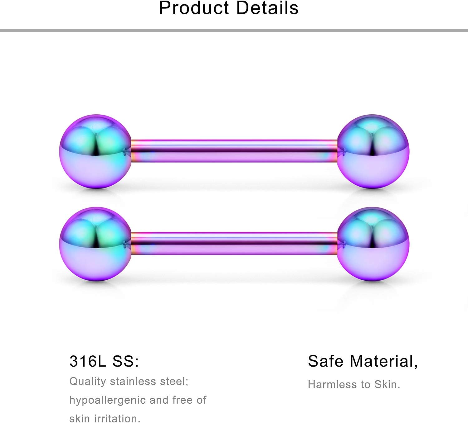 48Pcs 14G Glow in Dark Flexible Bioflex Acrylic and Surgical Steel Straight Tongue Barbell Nipple Ring Nipplerings Retainer Piercing Jewelry for Women Men 14mm Bar - QIAO CrystalQIAO CrystalQIAO Crystal