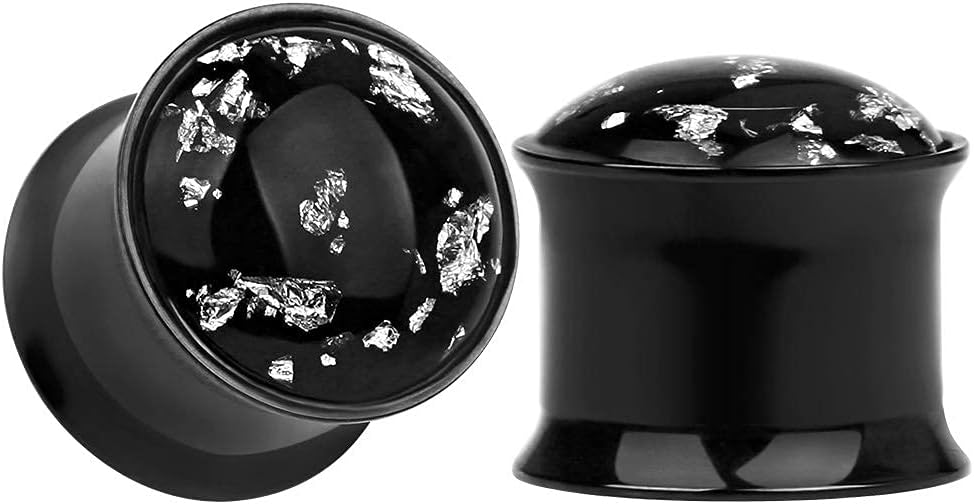 5 Pairs Gauge Wood Tunnels Earrings Zircon Stone Body Jewelry Set Stretching Tapers Expanders Wooden Ear Plugs Gauge 0g(8mm) - QIAO CrystalQIAO CrystalQIAO Crystal