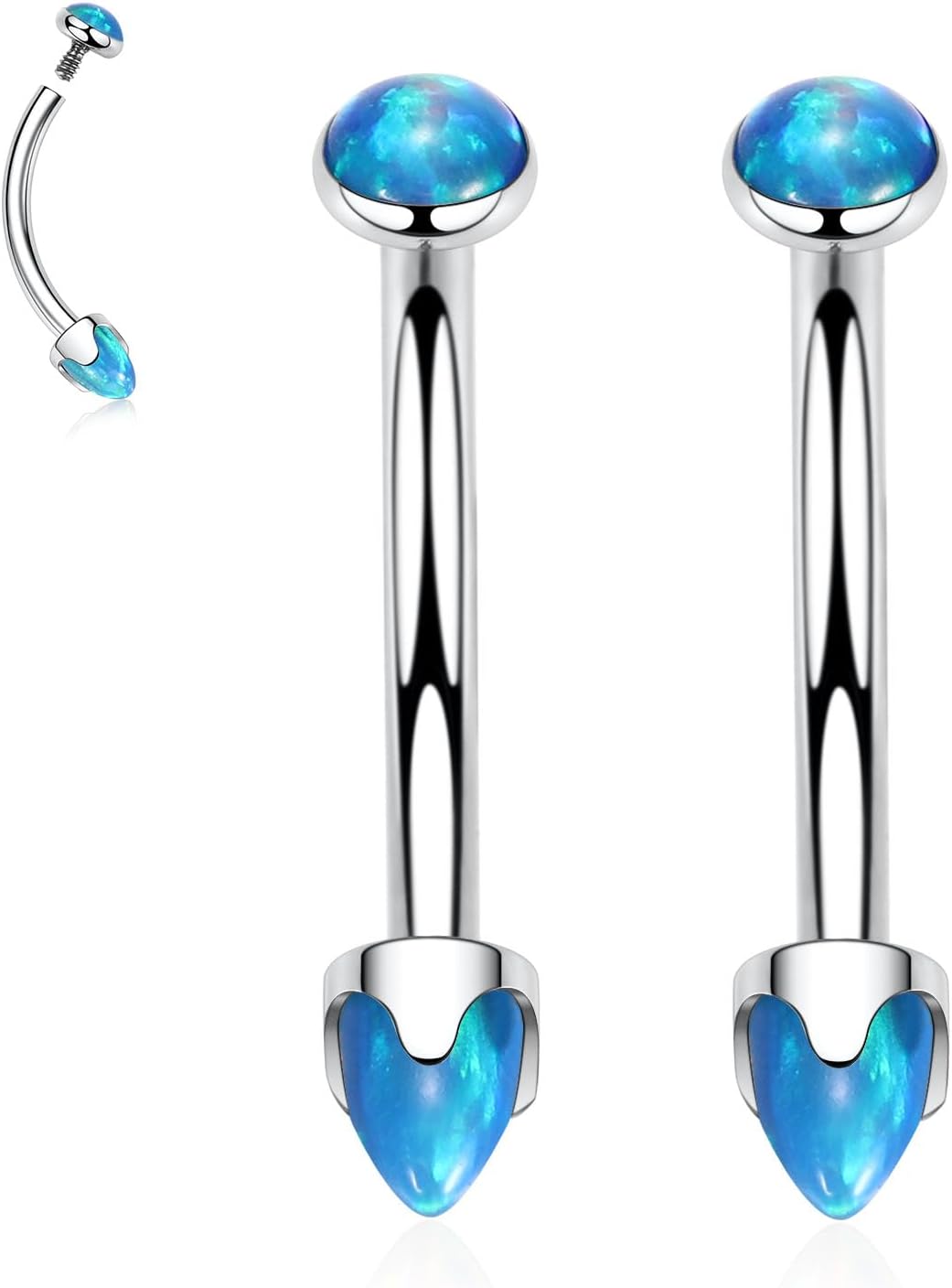 G23 Titanium Eyebrow Piercing Jewelry Eyebrow Rings Curved Barbell 16G Eyebrow Belly Button Ring Navel Rings Rook Daith Earrings Lip Ring Eyebrow Jewelry 6mm-12mm