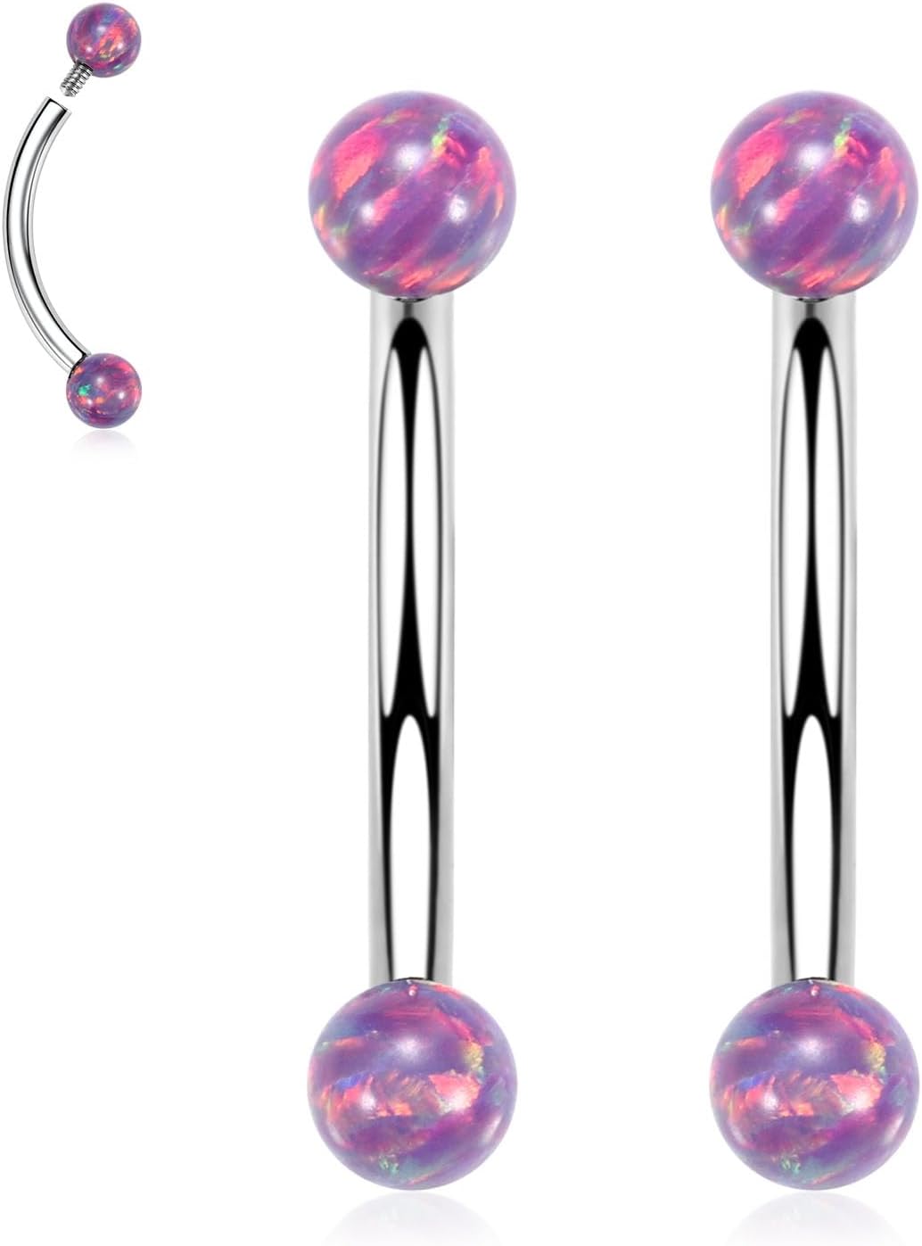 G23 Titanium Eyebrow Piercing Jewelry Eyebrow Rings Curved Barbell 16G Eyebrow Belly Button Ring Navel Rings Rook Daith Earrings Lip Ring Eyebrow Jewelry 6mm-12mm