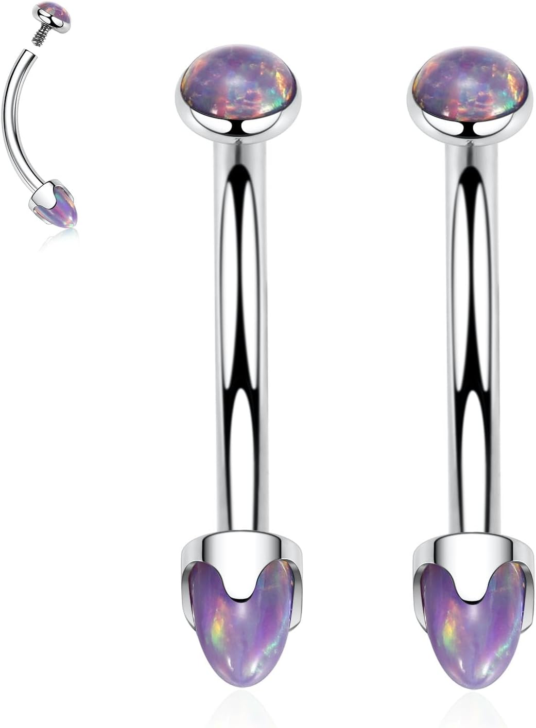 G23 Titanium Eyebrow Piercing Jewelry Eyebrow Rings Curved Barbell 16G Eyebrow Belly Button Ring Navel Rings Rook Daith Earrings Lip Ring Eyebrow Jewelry 6mm-12mm