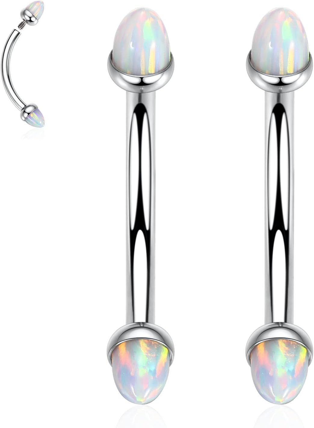 G23 Titanium Eyebrow Piercing Jewelry Eyebrow Rings Curved Barbell 16G Eyebrow Belly Button Ring Navel Rings Rook Daith Earrings Lip Ring Eyebrow Jewelry 6mm-12mm