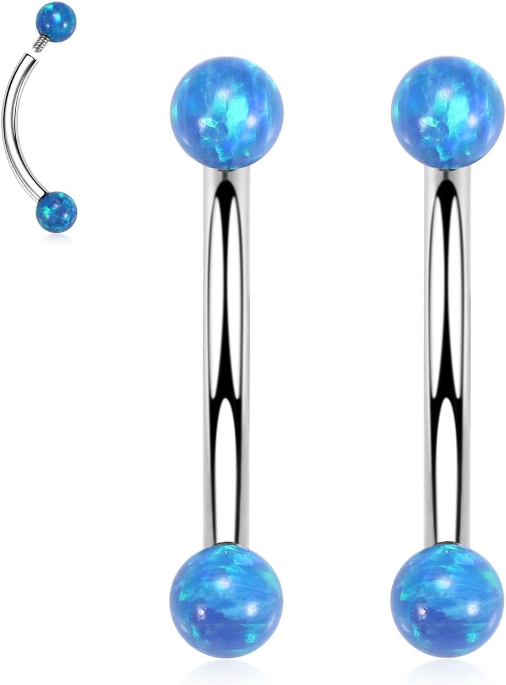 G23 Titanium Eyebrow Piercing Jewelry Eyebrow Rings Curved Barbell 16G Eyebrow Belly Button Ring Navel Rings Rook Daith Earrings Lip Ring Eyebrow Jewelry 6mm-12mm