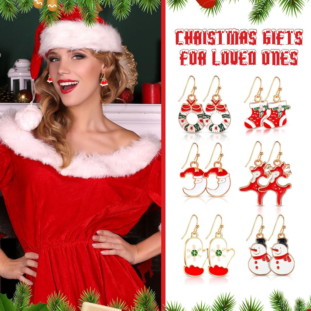 54 Pairs Christmas Earrings for Women Xmas Drop Earrings Set Holiday Jewelry Earrings Christmas Tree Snowflake Santa Claus Earrings Merry Christmas Earrings Gift for Xmas Party Decorations - 我的商店我的商店我的商店