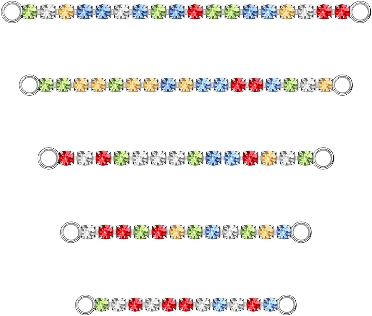 5Pcs Surgical Steel Across Top Nose Rings Chain for Women Nose Studs Nostril Chain - QIAO CrystalQIAO CrystalQIAO Crystal