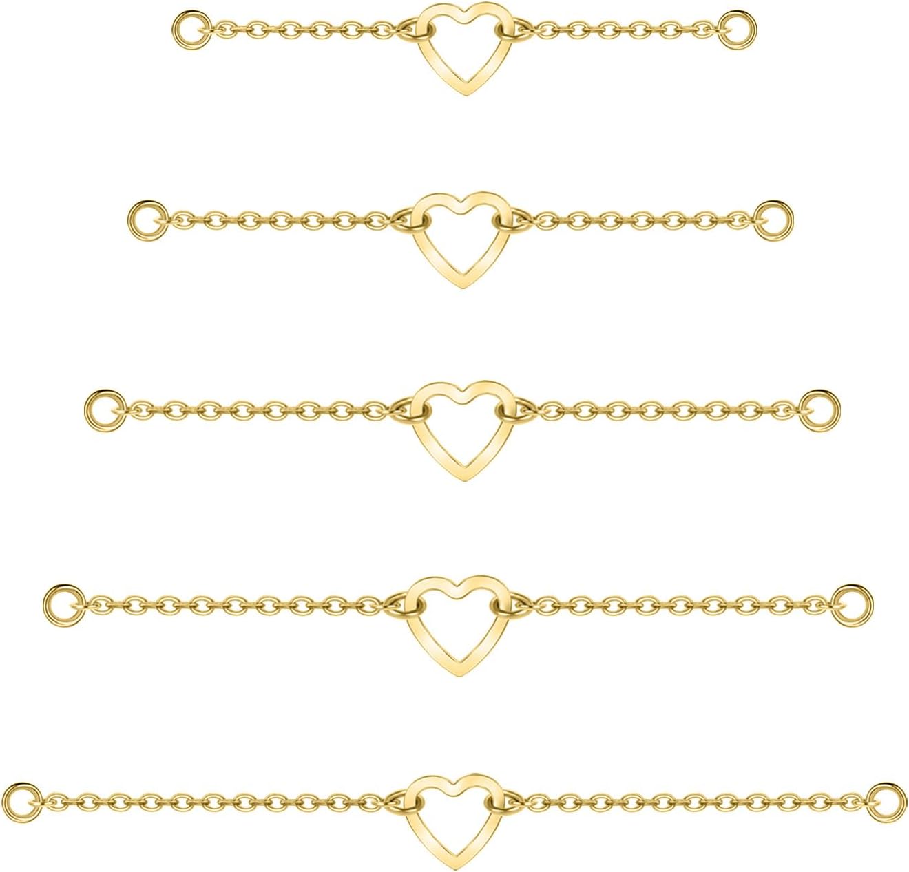 5Pcs Surgical Steel Across Top Nose Rings Chain for Women Nose Studs Nostril Chain - QIAO CrystalQIAO CrystalQIAO Crystal