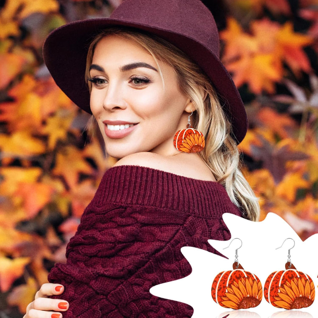 6 - 16 Pairs Halloween Thanksgiving Fall Christmas Earrings for Women,Holiday Dangle Drop Earring and Studs Earring Bulk for Woman,Holiday Jewelry Gifts for Women and Teens - 我的商店我的商店我的商店