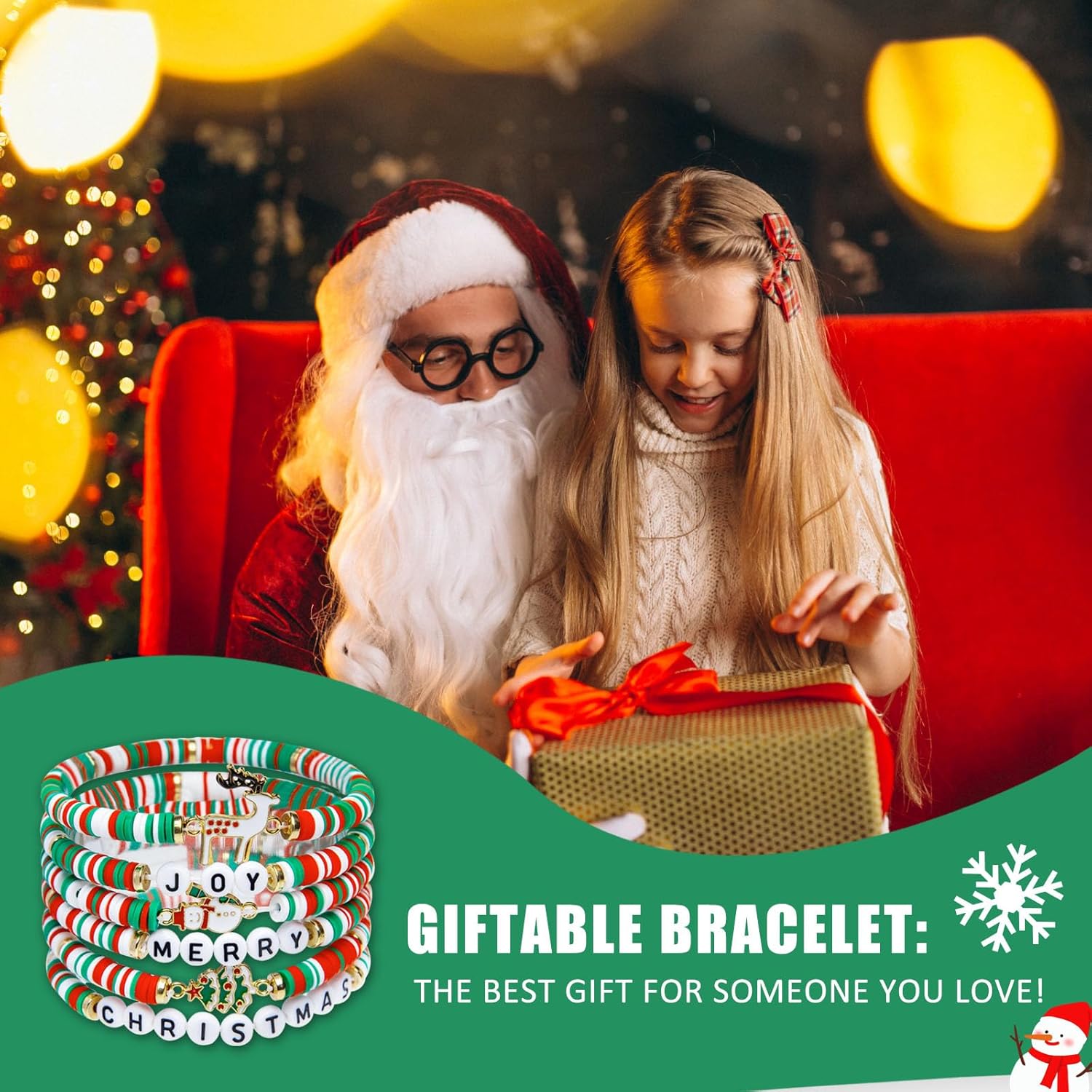 6 Pack Christmas Bracelets: Joy & Merry Candy - Style Stacks for Women & Teens - Perfect Christmas Gifts - Age 3 to Adult - 我的商店我的商店我的商店