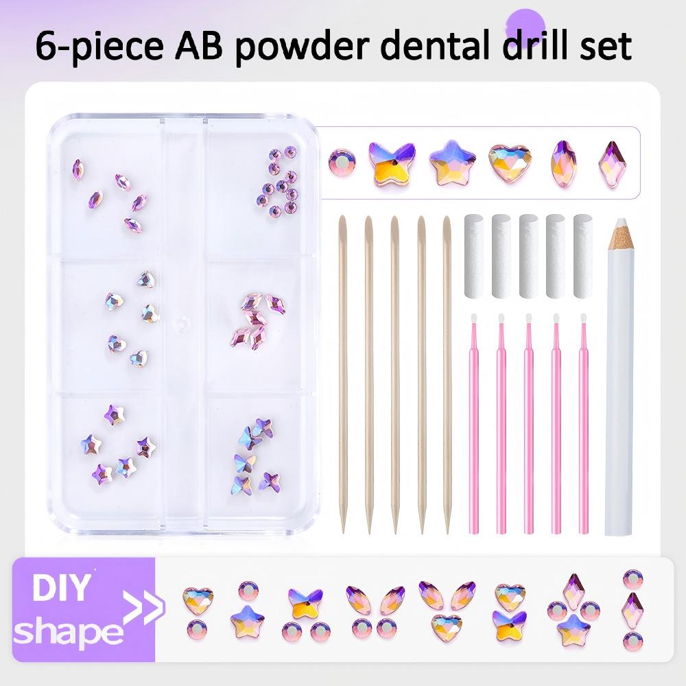 6 - piece Original DIY Tooth Gemz Starter Kit – Temporary Cosmetic Crystal Gems for a Sparkling Smile – Easy At - Home Application - QIAO Crystal我的商店QIAO Crystal