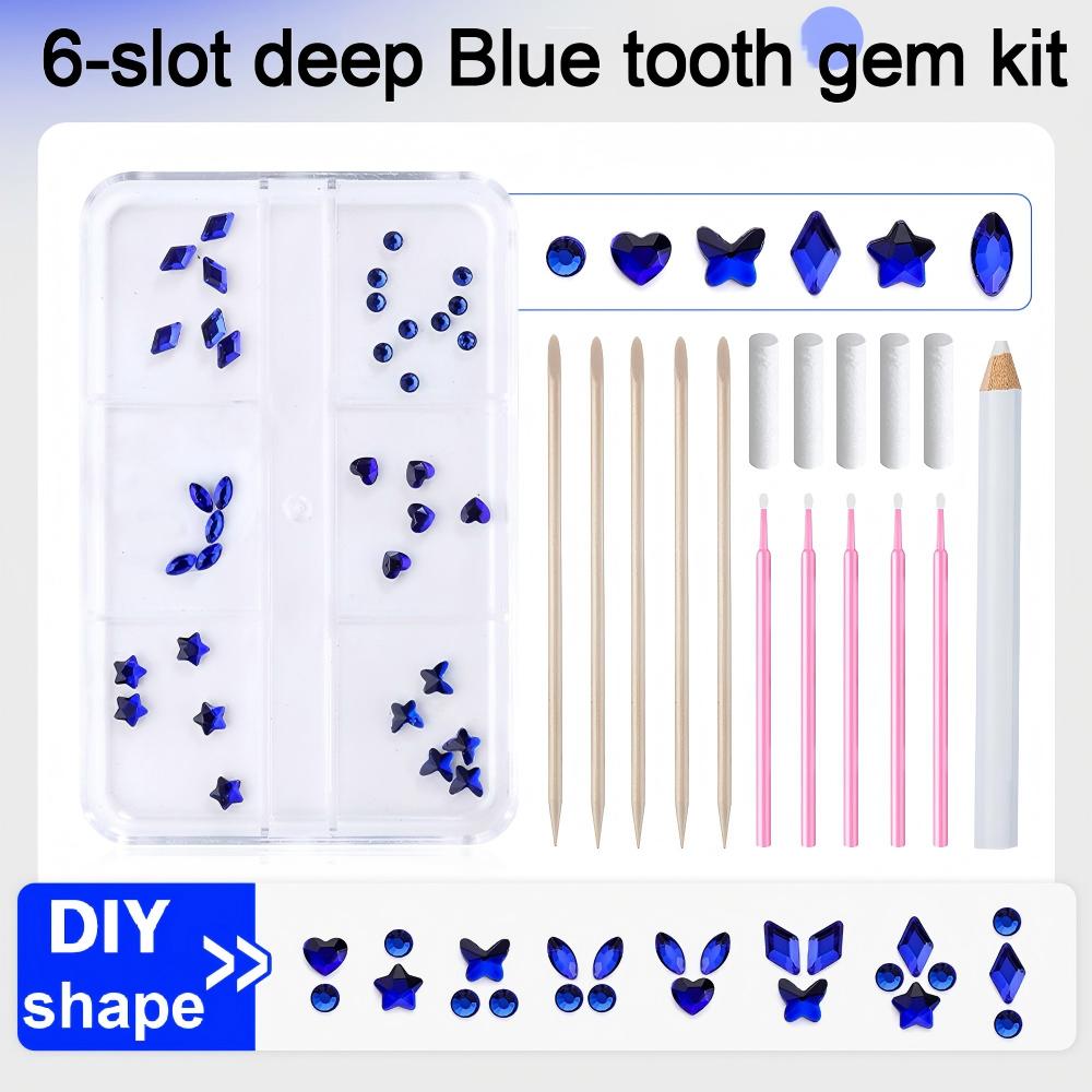 6 - piece Original DIY Tooth Gemz Starter Kit – Temporary Cosmetic Crystal Gems for a Sparkling Smile – Easy At - Home Application - QIAO Crystal我的商店QIAO Crystal