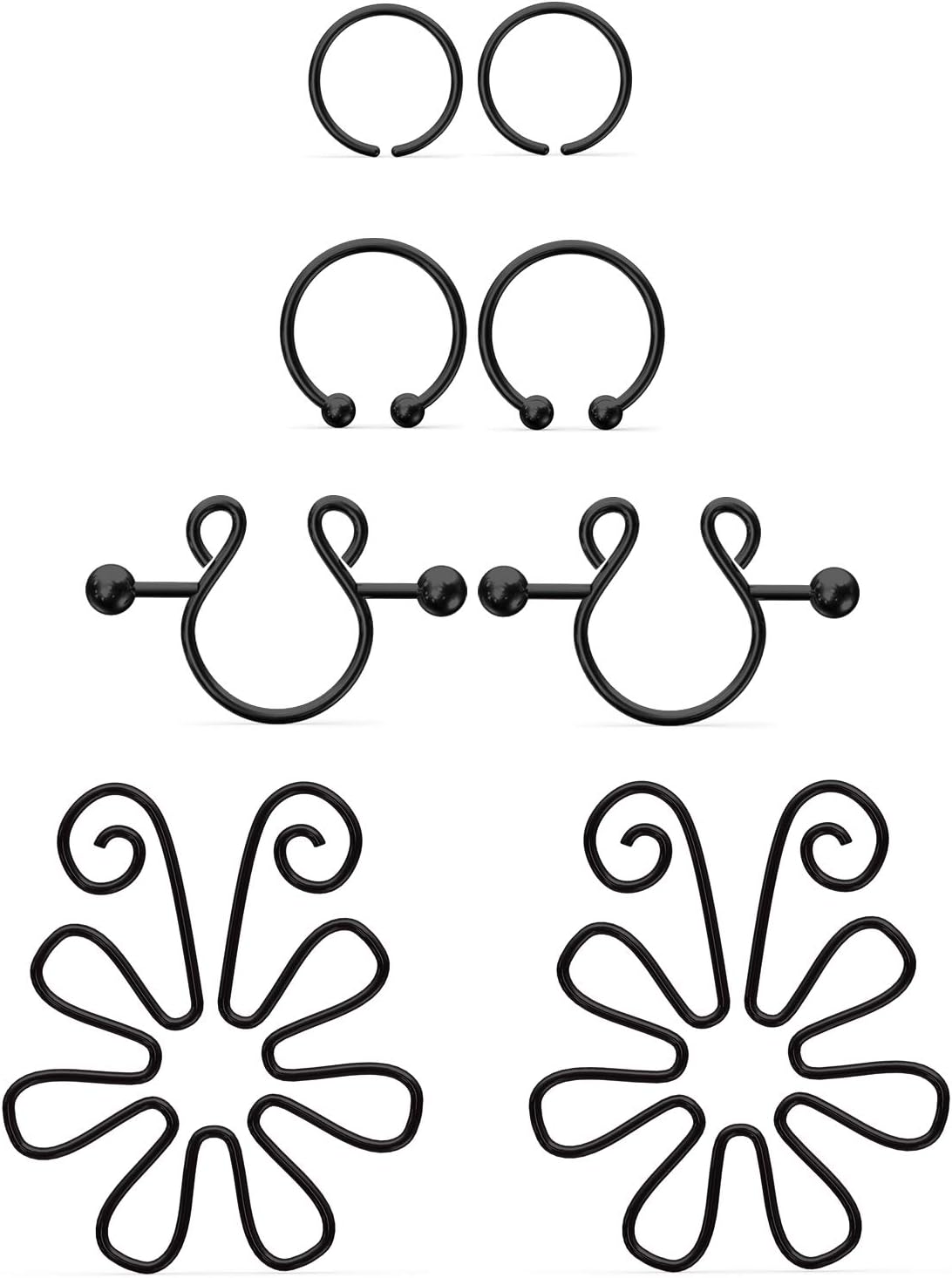 Jenxnjsjo Fake Nipple Rings, Fake Nipple Piercing, Faux Nipple Piercing, Nipple Rings Non Piercing, Non Piercing Nipple Rings, Fake Nipple Ring, Fake Nipple Piercings, Faux Nipple Rings for Women