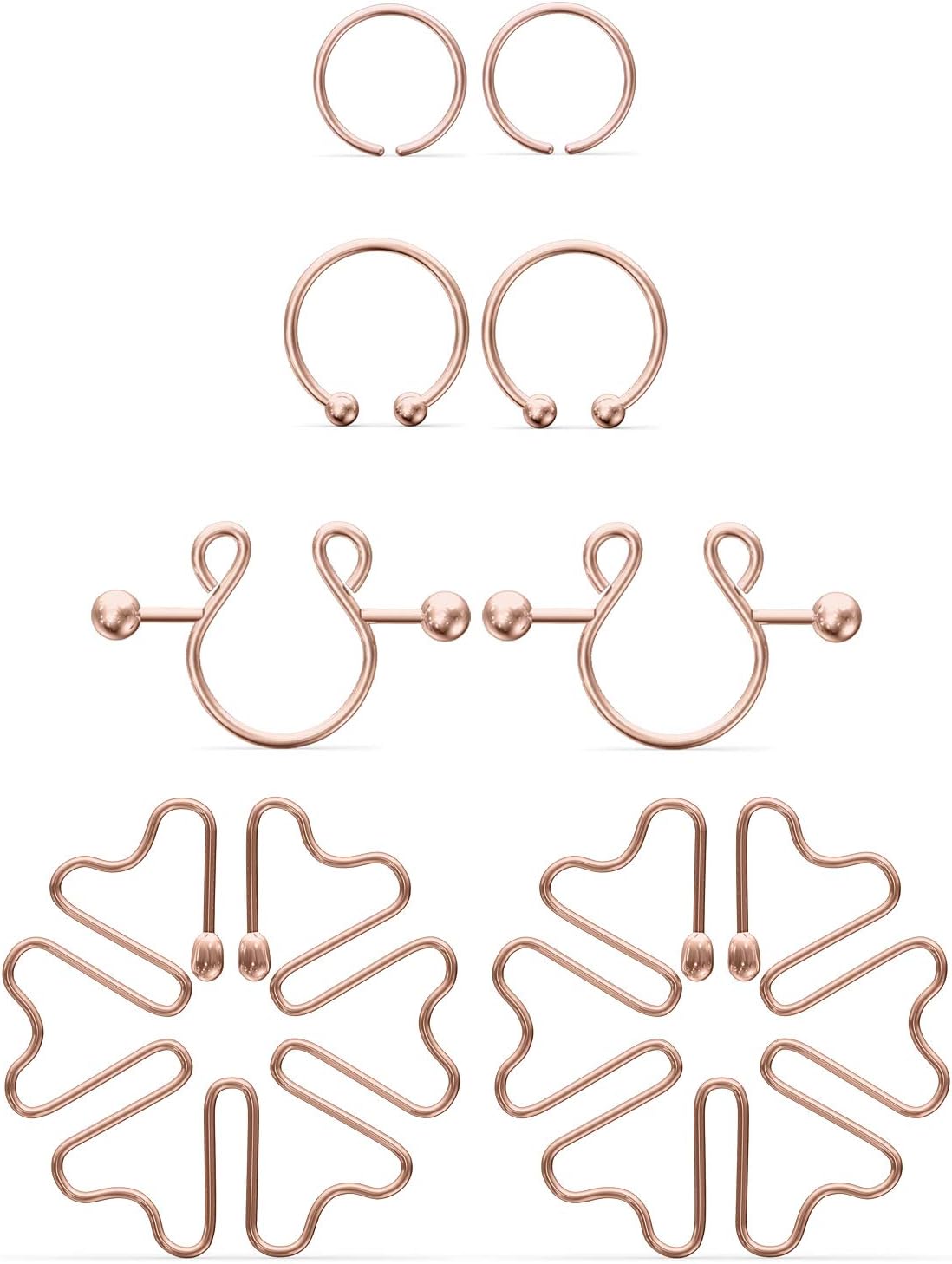 Jenxnjsjo Fake Nipple Rings, Fake Nipple Piercing, Faux Nipple Piercing, Nipple Rings Non Piercing, Non Piercing Nipple Rings, Fake Nipple Ring, Fake Nipple Piercings, Faux Nipple Rings for Women
