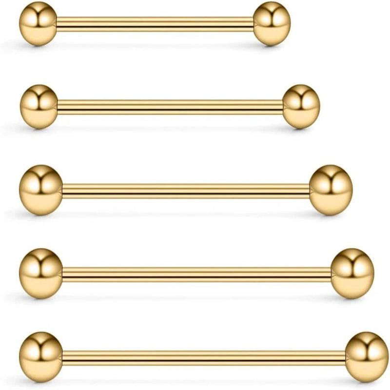 5PCS 14 Gauge Mix Sizes Industrial Barbell Cartilage Earring Body Piercing Jewelry