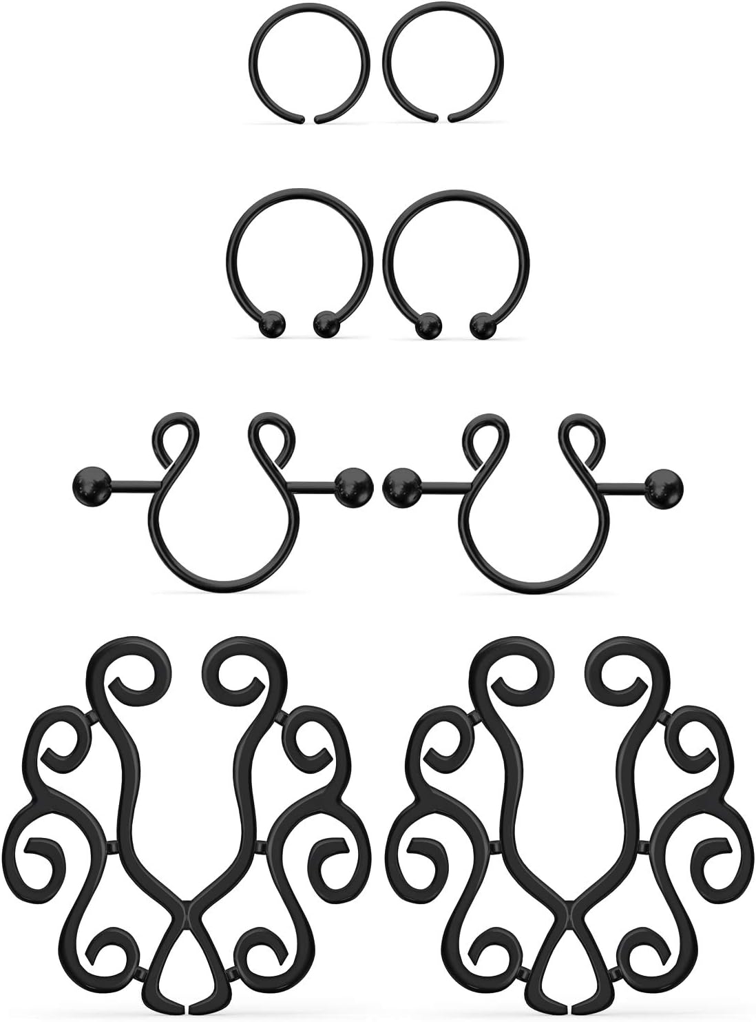 Jenxnjsjo Fake Nipple Rings, Fake Nipple Piercing, Faux Nipple Piercing, Nipple Rings Non Piercing, Non Piercing Nipple Rings, Fake Nipple Ring, Fake Nipple Piercings, Faux Nipple Rings for Women